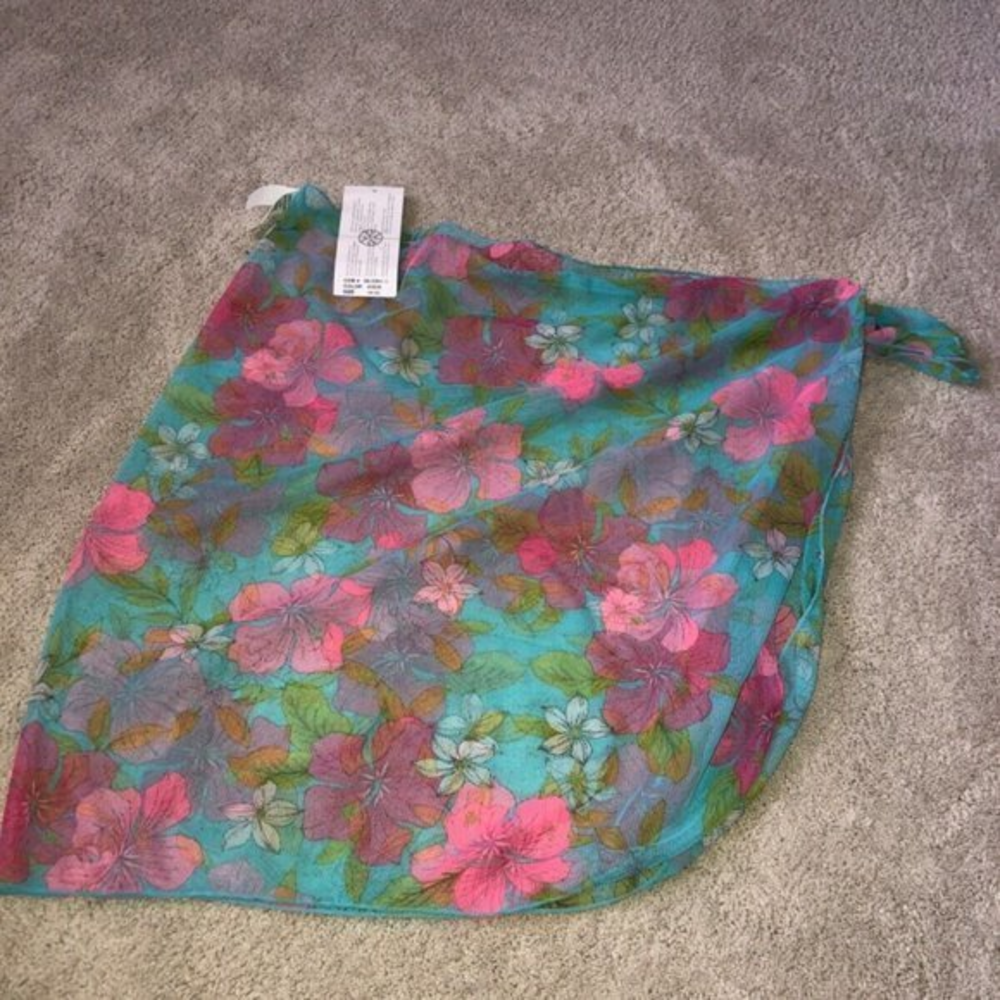 Aqua Couture Sarong Wrap Swimsuit Cover Up‎ Floral NWT